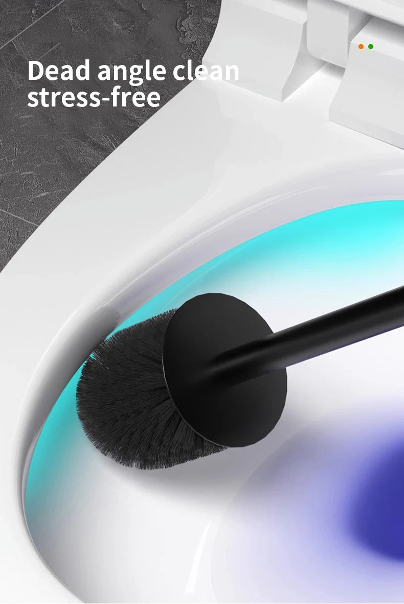 Bathroom Toilet Brush Holder Wall Mounted Cleaning No