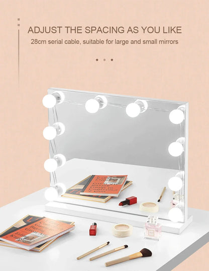 Usb Tri-Color Dimming Hollywood Mirror Headlamp Mirror Lamp