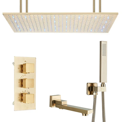 Luxury Bathroom Shower Faucet Led Rainfall/Waterfall Shower Head