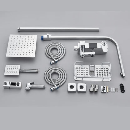 Chrome/Black Thermostat Shower Faucet Ways Bathroom Faucet