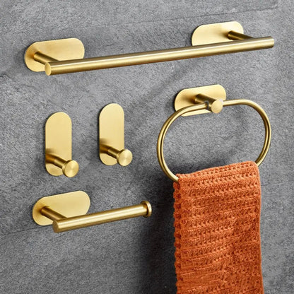 4/5pcs Stainless Steel Bathroom Hardware Anticorrosion Wall Mount