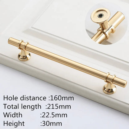 Kk&Fing Cabinet Wardrobe Door Golden Handles Lengthen Light