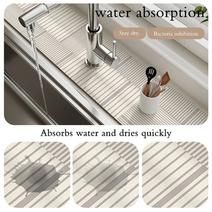 Sink Faucet Mat Drain Pad Absorbent Bathroom Splash