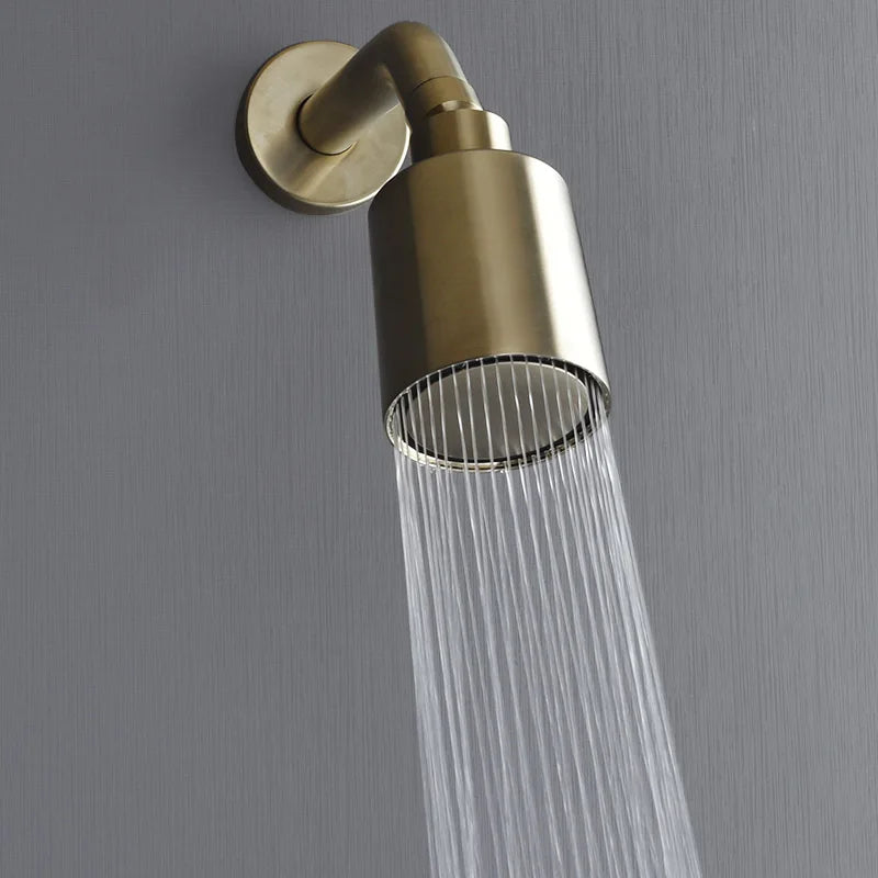 Bathroom Faucet Dial Way Brushed Gold Thermostat Shower