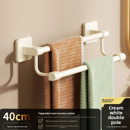 Adhesive Towel Rack 30-80cm Adjustable No Drill Bathroom