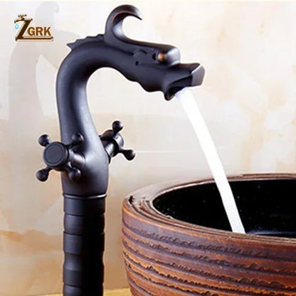 Zgrk Chinese Dragon Basin Faucet Bathroom Deck Mounted
