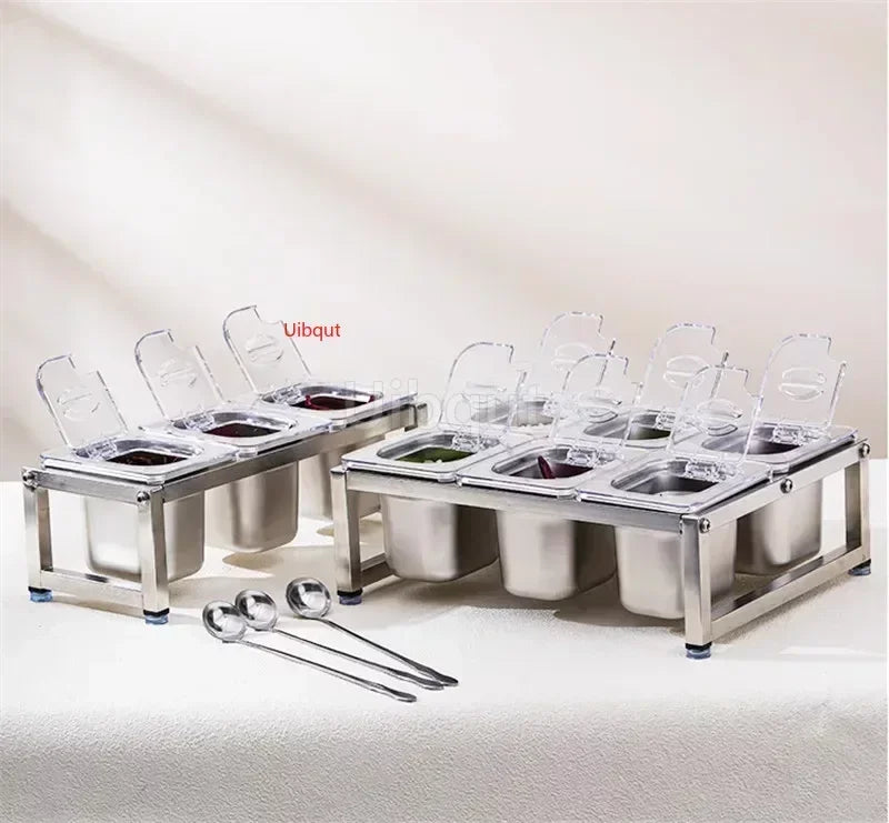 Stainless Steel Transparent Gn Pans Visible Food Exhibition