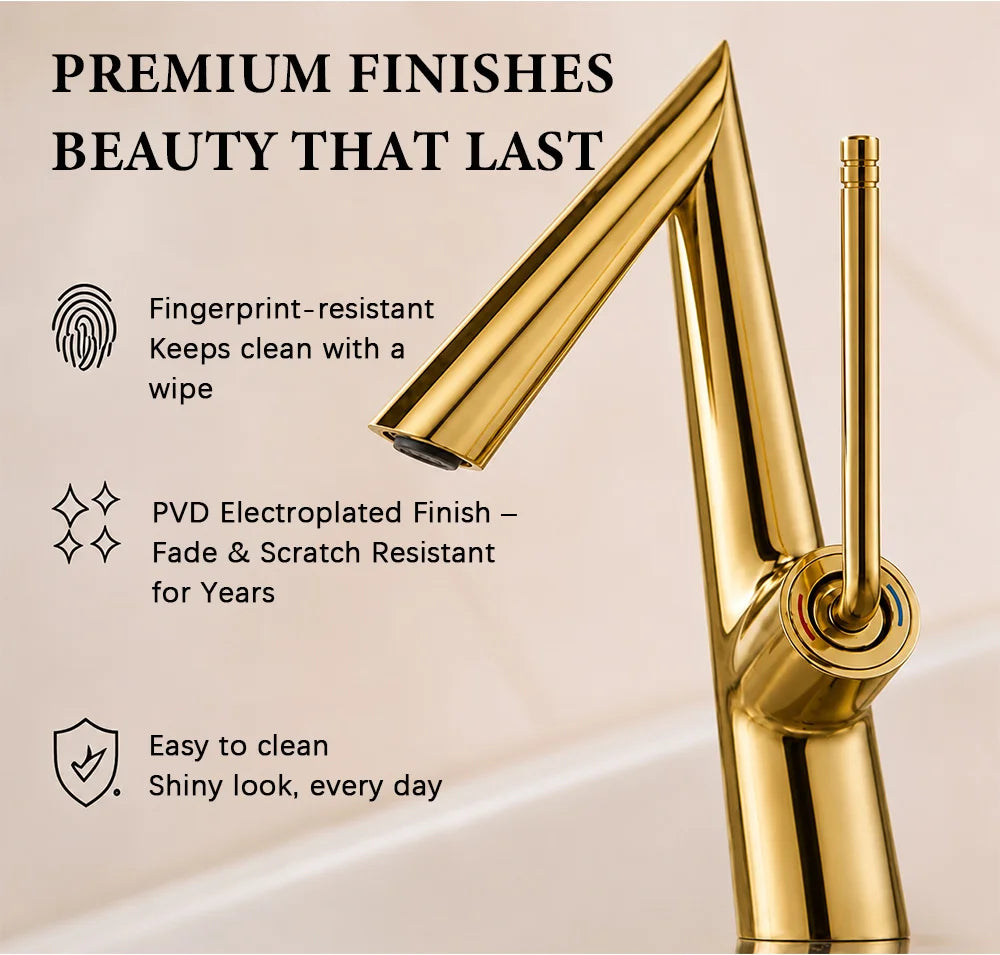Solid Brass Basin Faucet Deck Mounted Bathroom Faucet