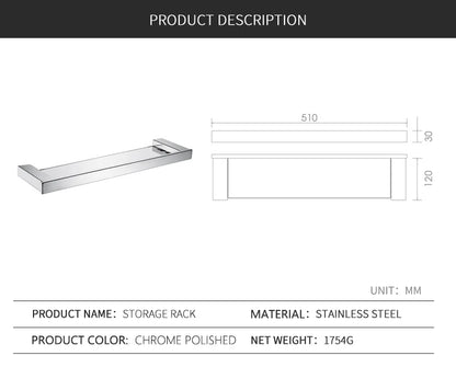 Stainless Steel Bathroom Wall Shelf Towel Bar Rack