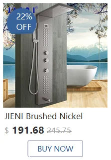 Jieni Matte Black Rainfall Shower Faucet Paint Black