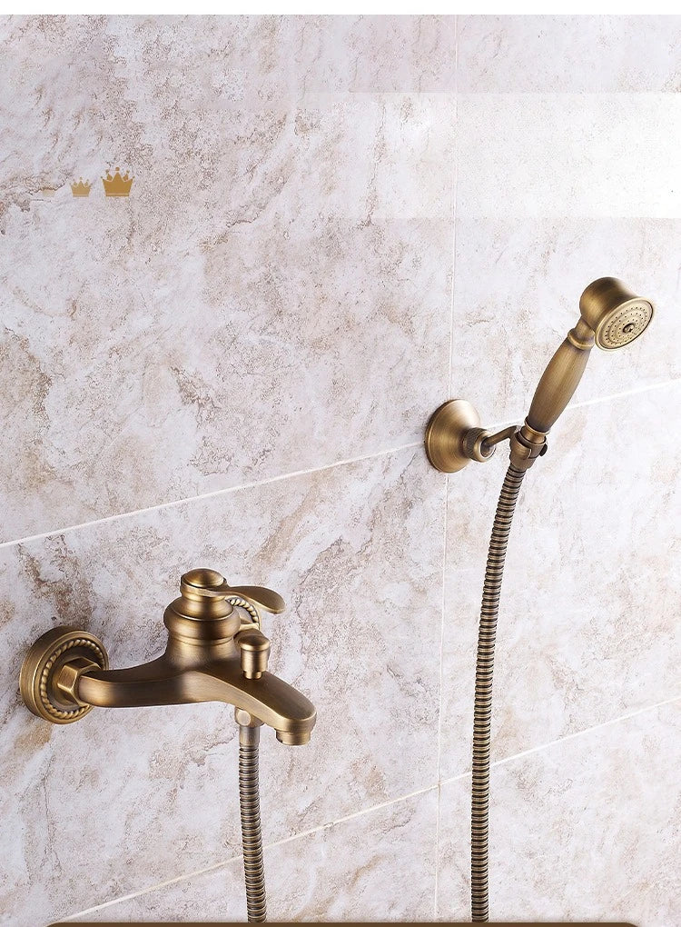 Antique Brass Simple Shower Without Overhead Spray Handheld
