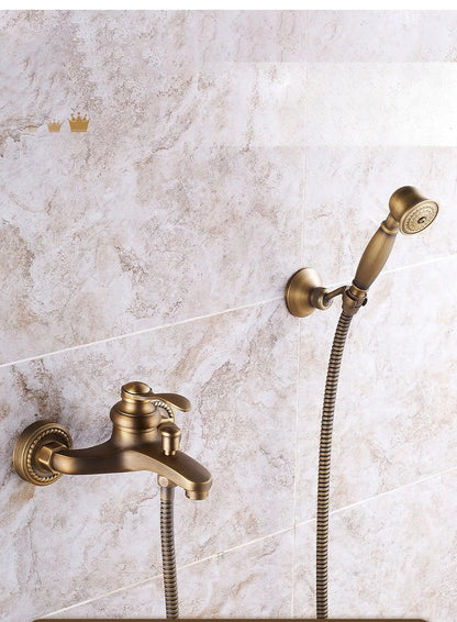 Antique Brass Simple Shower Without Overhead Spray Handheld