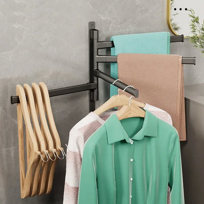 Bathroom Towel Rack Rotatable Towel Holder Space Aluminum