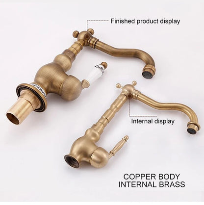 Bathroom Sink Faucet Antique Bronze 360 Degree Turn