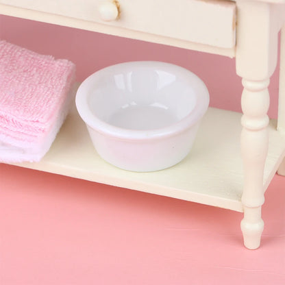 12 Dollhouse Miniature Wooden Bathroom Sink Cabinet Wash