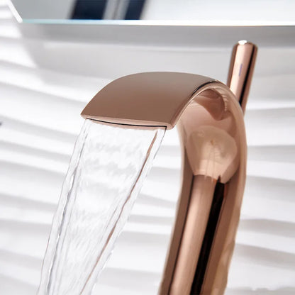 Rose Gold Basin Faucet Bathroom Lever Cold Sink