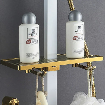 White Gold Thermostatic Shower System Quality Brass Cold