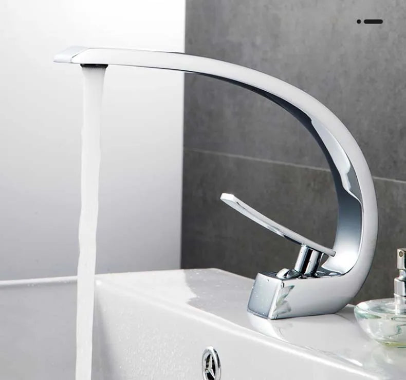 Basin Faucet Modern Bathroom Mixer Tap Black Gold