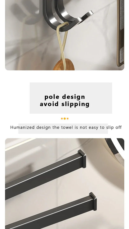 Bathroom Towel Rack Rotatable Towel Holder Rotatable Stainless