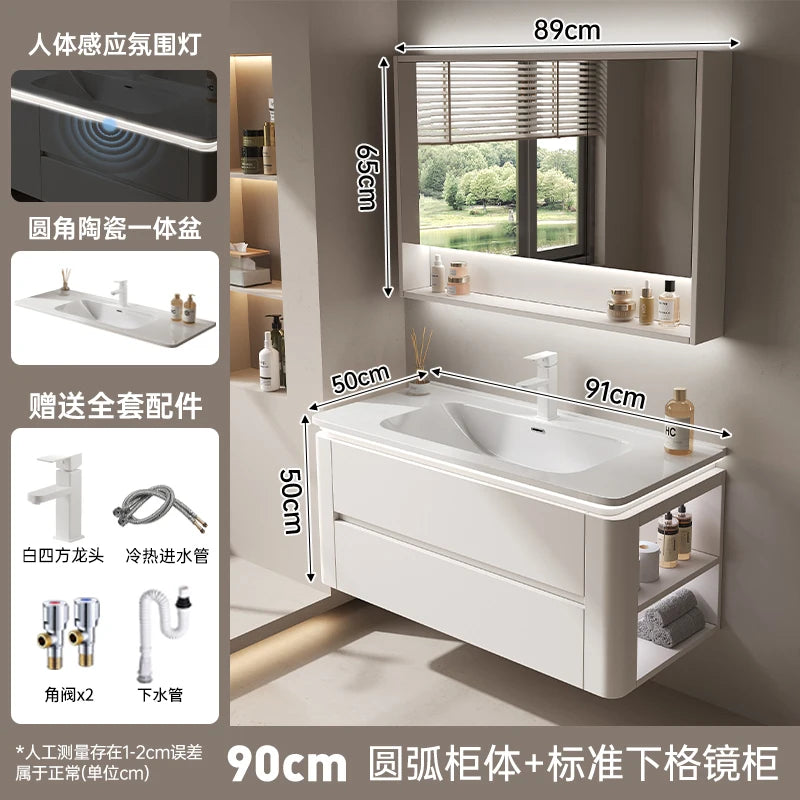 Led Light Ensuite Bathroom Cabinet Basin Designs Mirror
