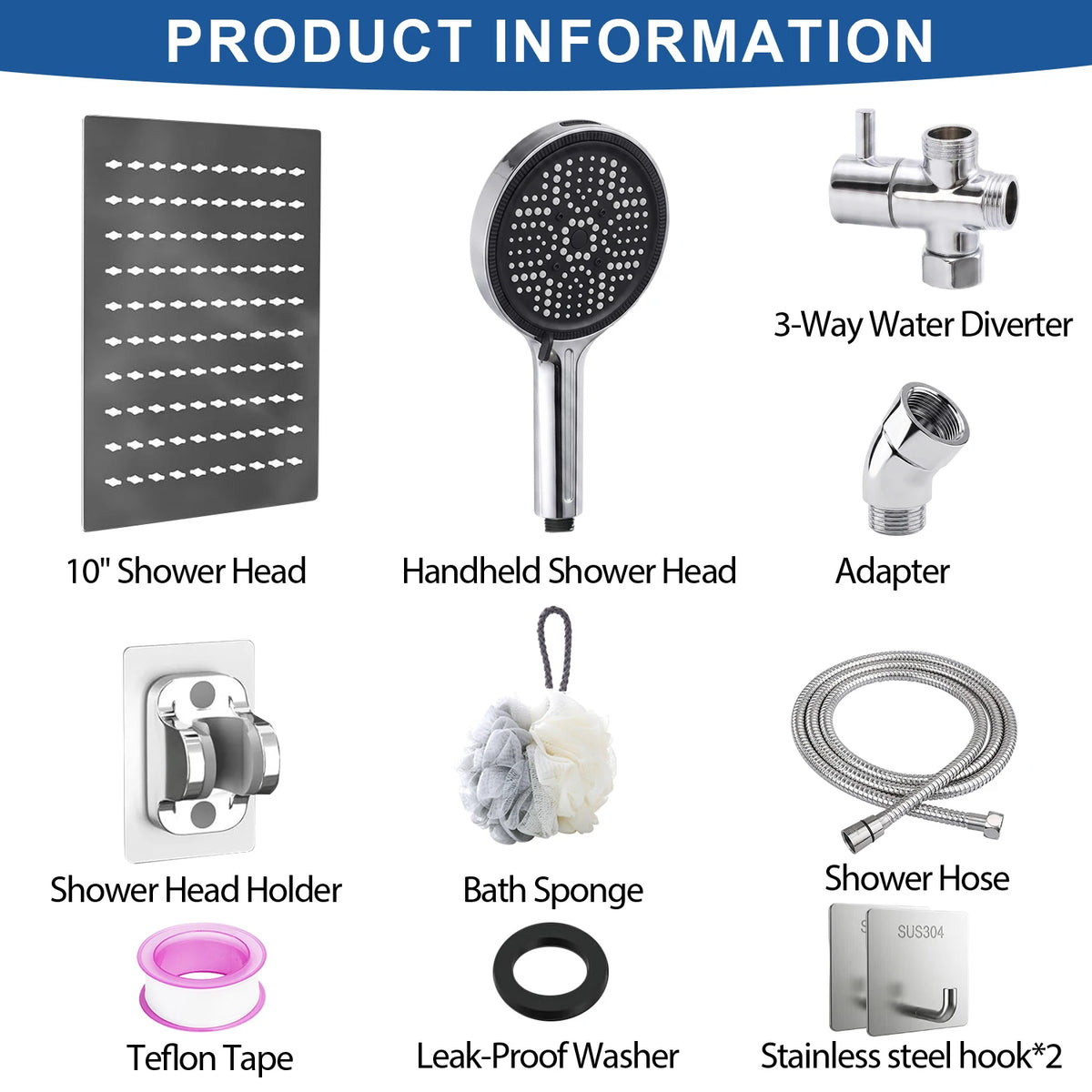 Shower Head Rain Shower Head Handheld Spray Combo