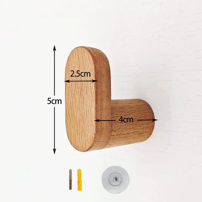 Nordic Wood Clothes Hanger Wall Mounted Coat Hook