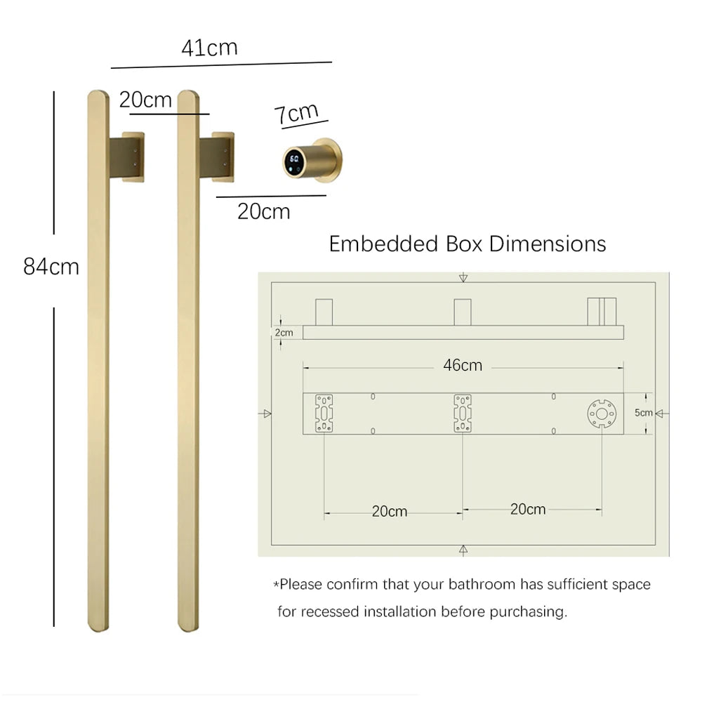 Concealed Installation Electric Heated Towel Rack Towel Warmer