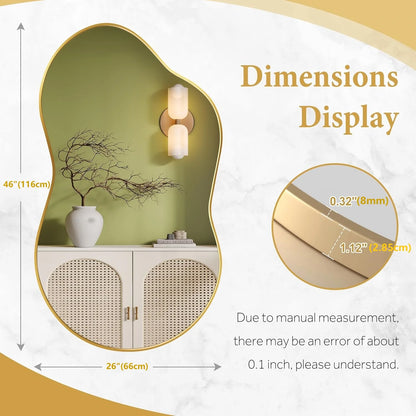 Wall Mirror Decorative Bathroom Mirror Irregular Metal Frame