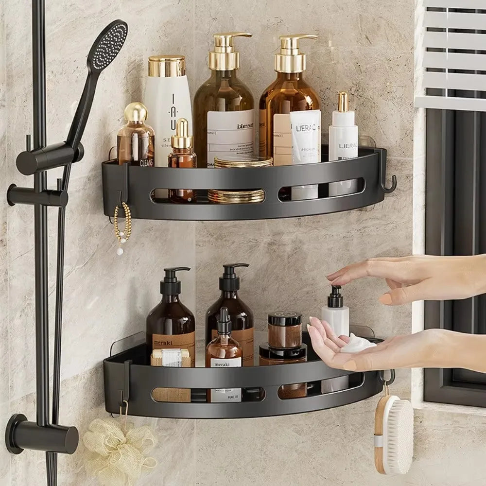 3/2/1 Adhensive Bathroom Shampoo Holder Shower Caddy Shelves
