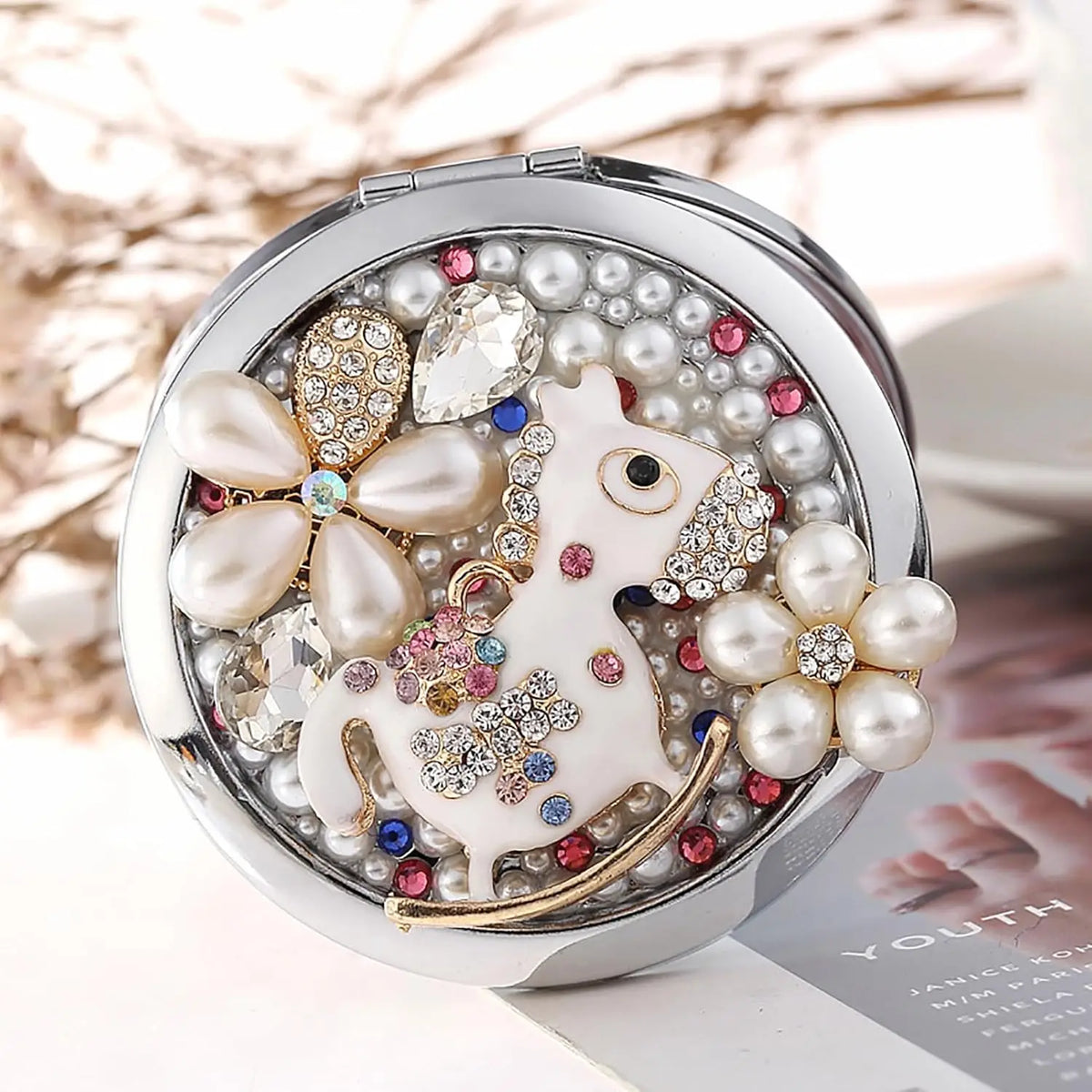 Compact Mirror 1x/2x Magnification Pocket Mirror Women 3inch
