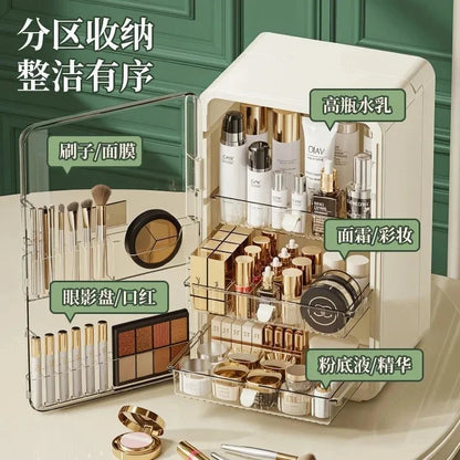 Large Clear Makeup Organizer Dustproof Design Cosmetic Storage