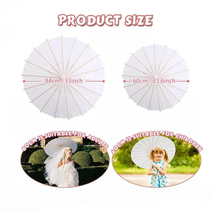 White Paper Parasol Wedding Photo Cosplay Prop Diy