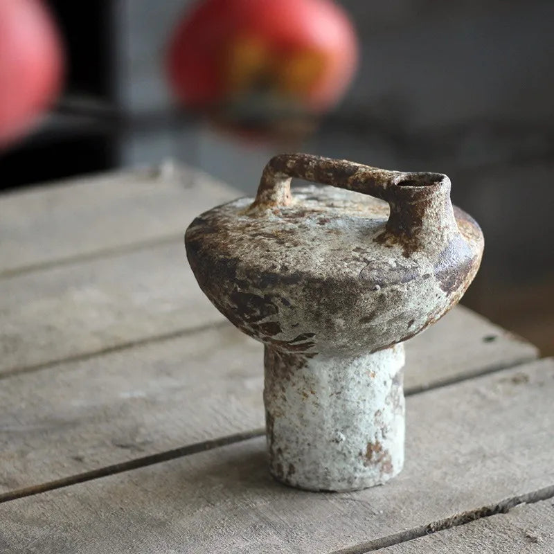 Wabi Sabi Style Ceramic Vase Retro Dried Flowers