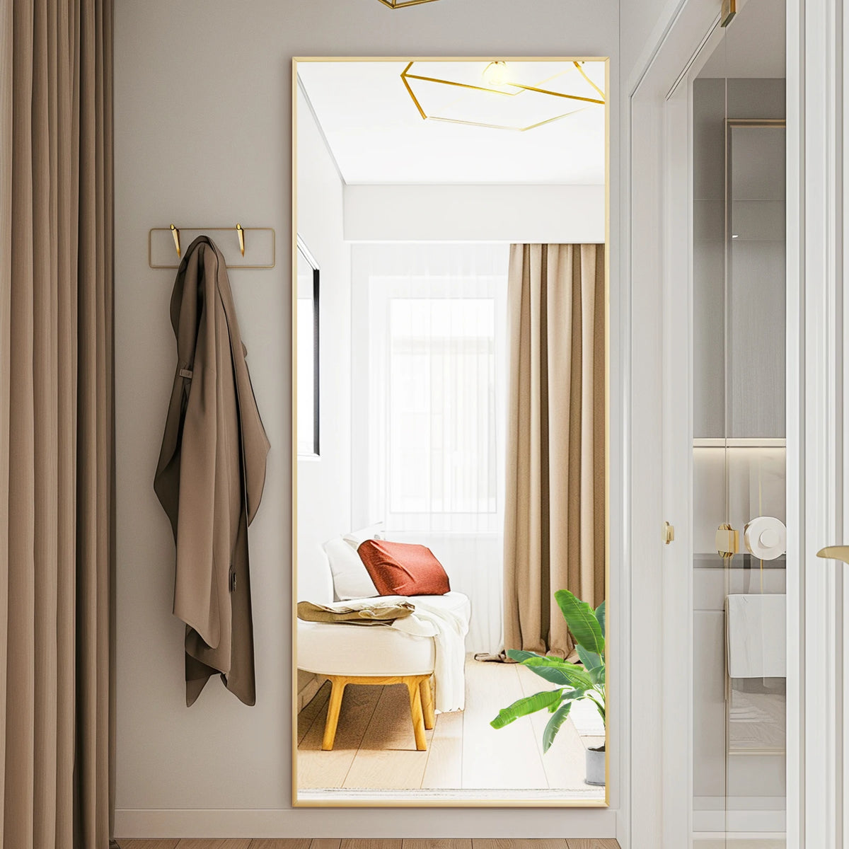 Mcq Rectangle Arched Full Length Mirror Stand Full