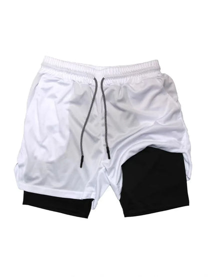 Men Summer Breathable 2-In-1 Double-Layer Compression Shorts
