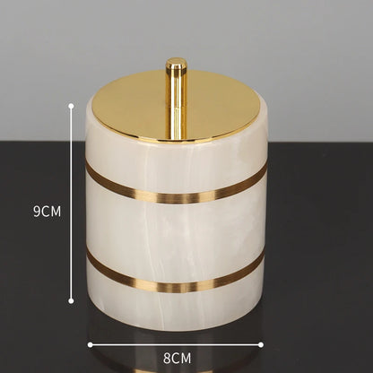 White Onyx Natural Marble Bathroom Gold Luxury Soap