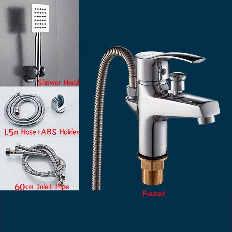 Basin Faucet Bathroom Bathtub Shower Faucet Handheld Shower