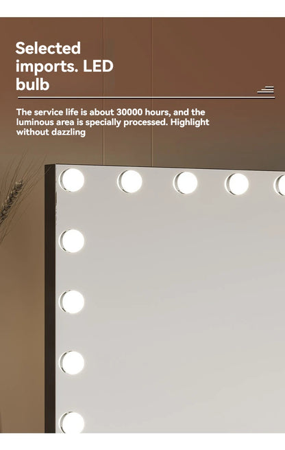 European Square Mirror Hollywood Makeup Mirror Light Bulb