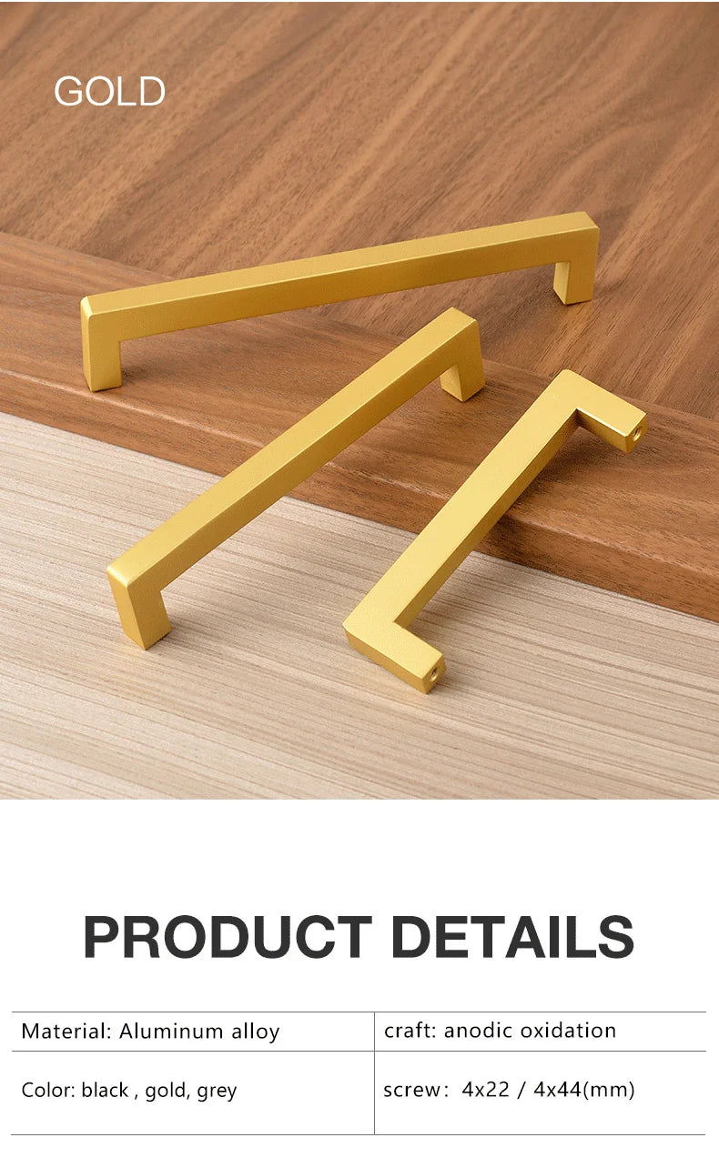 Square 500mm Extended Long Handle Wardrobe Door Handle