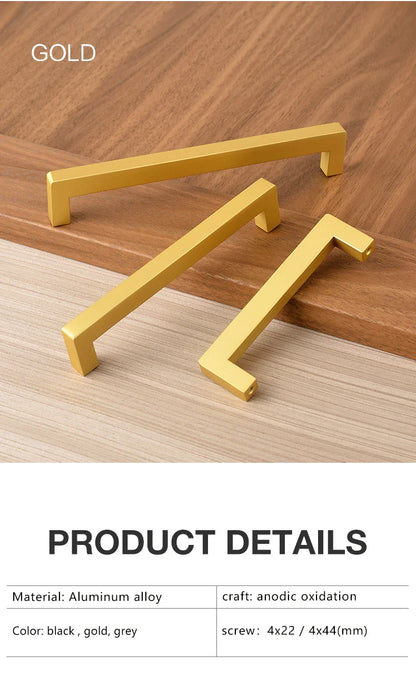 Square 500mm Extended Long Handle Wardrobe Door Handle