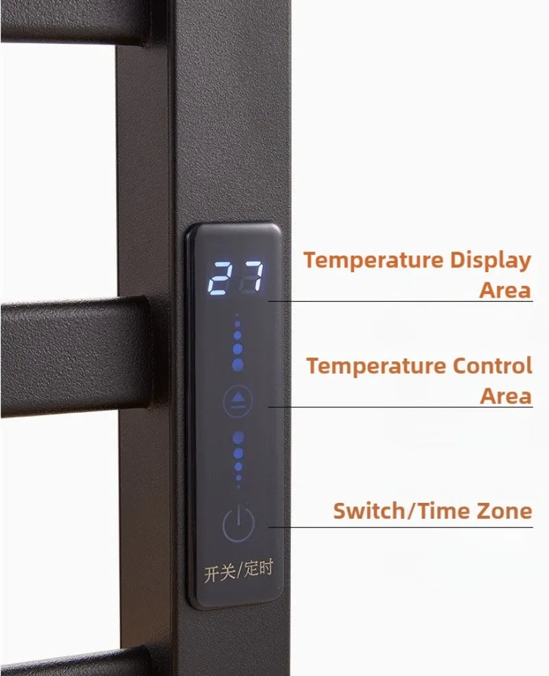 Metal Electric Heated Towel Rail Smart Disinfection Thermostat