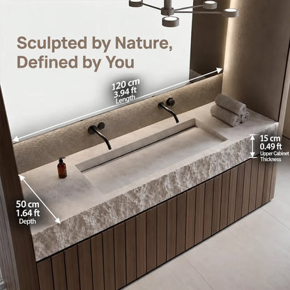 Any Size Custom Vintage Travertine Double Undermount Sink
