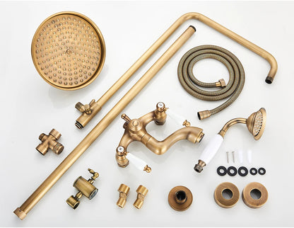 Golden Shower Bathroom Bath Shower Faucet Brass Swivel