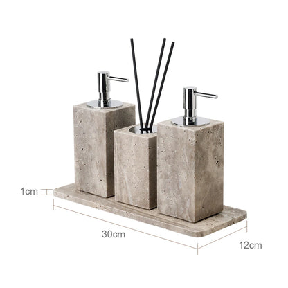 Travertino Grigio Bathroom Antique Natural Marble Soap Dispenser