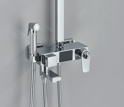 Chrome/Black Thermostat Shower Faucet Ways Bathroom Faucet