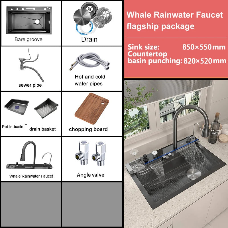 Waterfall Wash Vegetables Basin Stainless Steel Large Slot