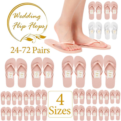 24/36 Pairs Wedding Flip Flops Guests Soft Wedding