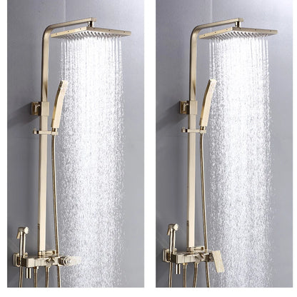 Brushed Gold Piano Digital Shower System Cold Brass