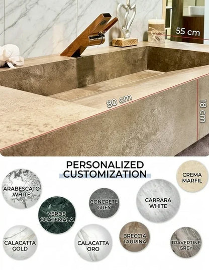 Any Size Custom Medieval Style Marble Sink Bathroom
