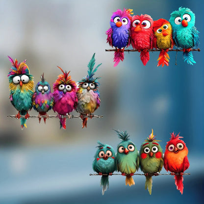 1pc Funny Bird Creative Glass Window Decorative Stickers
